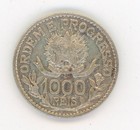 Brazil 1913 1000 Reis Silver Km 512 Vf 