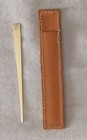 Vtg 14k Yellow Gold Diamond Toothpick In Leather Case With Original Merrin Card 