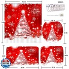 Ruikyhom Christmas Bathroom Sets  Shower Curtain Sets 4 Pcs  Xmas Bathroom De