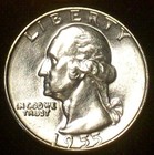 1955-d Choice Bu Washington Quarter - Very Nice Clean Coin - Nice Luster   