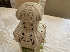 Rare Italian Gift Cachepot W inner Planter   Lid Ceramic Off-white Numbered
