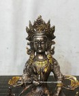 8 2   Old Tibet Buddhism Bronze Silver Kwan-yin Guanyin Buddha Statue