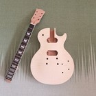 Diy Single Binding L P Electric Guitar Kit  Black Pickguard Flamed Maple Veneer