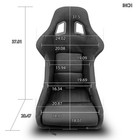 Universal Black Left right Large Wider Fabric Racing Seats Pair Car Seats