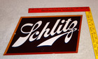 Vintage  schlitz Beer  17  X 13  Porcelain Enamel Metal Bar  Gasoline   Oil Sign