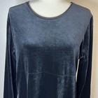 Vtg Amanda Smith Black Velvet Midi Maxi Dress Sz M Stretch Modest Wednesday