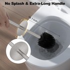 Stain Nickel Toilet Brush And Holder Set   stainless Steel Heavy Duty Toilet Bowl