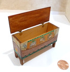 Mary Grady O brien Dollhouse Miniature Wooden Trunk Hand Painted Noah s Ark
