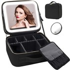 Makeup Bag With 10x Mirror Larg Storage Box Organizer Cosmetic Travel Beauty Bag
