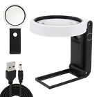 New Folding Handheld Magnifying Glass With Light  5x Large Rectangle Reading Us