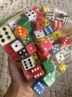 Lot Of Vintage Multicolor Plastic Dice Pieces