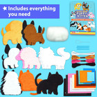 Kids Sewing Kit For Beginners With Plush Puppy And Kitten Dolls  8 Project Set