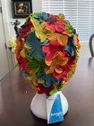 Fashy Retro Multi Color Flower Swim Cap Heavy Duty Rubber Hair Protection