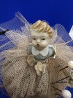 Antique Porcelain Half Doll Pin Cushion With Pins