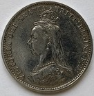 1887 Queen Victoria 3d Threepence Coin 9 25 Silver Extremely Fine Grade
