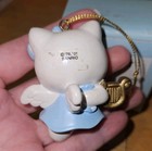 Vtg Htf Rare 2001 Hello Kitty Blue Angel W  Harp Christmas Tree Ornament W  Box