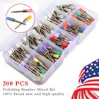 200pcs Mixed Dental Latch Type Prophy Polishing Brush Flat Tapered Brushes Pro