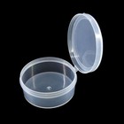 Round Clear Lidded Small Plastic Box Home Organizer Jewelry Beads Storage Boxes