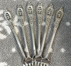 Vintage Wallace Rose Point Sterling Cocktail seafood Forks  Set Of 6