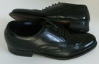 Vintage Florsheim Imperial Men 7 D Black Leather Wingtip Oxfords Shoe Usa Made