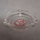 Reddy Kilowatt Ashtray Clear Glass White Red Graphics 4 