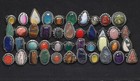 Mix Gemstone Rings Lot antique 925 Sterling Silver Plated Stackable Boho Rings 