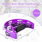 Tambourine Double Row Metal Jingles Half Moon Musical Instruments Tamborines    