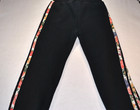 Adidas Kids Girls Logo Lounge Sweatpants Black And Floral Stripe Size Xs Youth