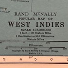 Antique 1944 Map Of West Indies 14   x11   
