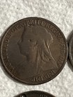 Lot Of 4 Young Queen Victoria Pennies  Great Britain  United Kingdom  27  16