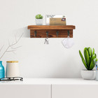 Rustic Key Holder For Wall  Farmhouse Wall Shelf With 4 Hooks  Wall Mounted Key