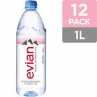 Evian Natural Spring Water  1 Liter Bottles   pack Of 12 