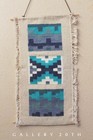 Mid Century Modern Blue Art Textile Tapestry  60 s Wall Hanging Littell Era 50 s