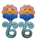 Baby Rattle Flower Set Pink Blue Infant Toys Developmental Toy 2 Piece