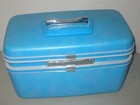 Vintage Samsonite Royal Traveller Hard Case Blue Overnight Train Case Luggage