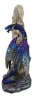 Blue Dragon With Baby Wyrmling Perching On Bone Skull Crescent Moon Figurine