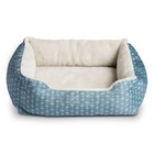Cozy Small Dog Cat Bed Bolstered Walls Soft Washable Pet Sleeping Area Blue New