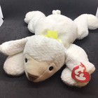 1996 Ty Pillow Pals White Lamb Baba Yellow Ribbon Easter Plush Stuffed Animal