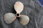 Antique Brass Boat Propeller 16 Inch Wall Art Man Cave Industrial 3 Blade