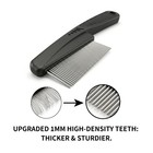 Yumflan Dandruff Comb  Stainless Steel Fine Tooth 7 X 1 8 Inch  Black