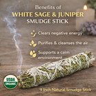 Sage Smudge Stick 9  White Sage   Juniper Energy Cleansing Purification