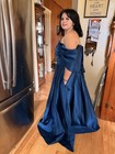 Nwt Blue Long Evening Bridesmaid Gown Or Prom Dress  Corset Closure   