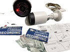 2 Pack Solar Power Fake Dummy Surveillance Security Camera Cctv   Record Light