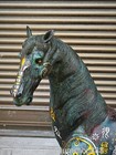 20  Od China Bronze Ware Silver Gilt Feng Shui Horse Steed Word Statue