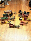 Vintage Cast Iron Horse-drawn Wagons   Fire Equipment 10-pieces Total 