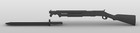 1 18 Scale Battleground M1897 Shotgun - Trench Version With Bayonet