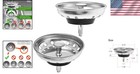 2-pack Modern Kitchen Sink Strainer   Stopper Combo - Durable Stainless Steel