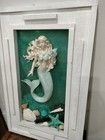 Beautiful Ocean Siren Mermaid Reclaimed Wood Shadowbox Wall Sculpture