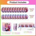 Kpop Hunters Party Supplies Set Plates Cups Tablecloth Napkins Theme Party