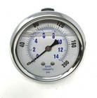 Liquid Filled 2-1 2   Air Pressure Gauge W U-clamp And Flange 0-200 Psi